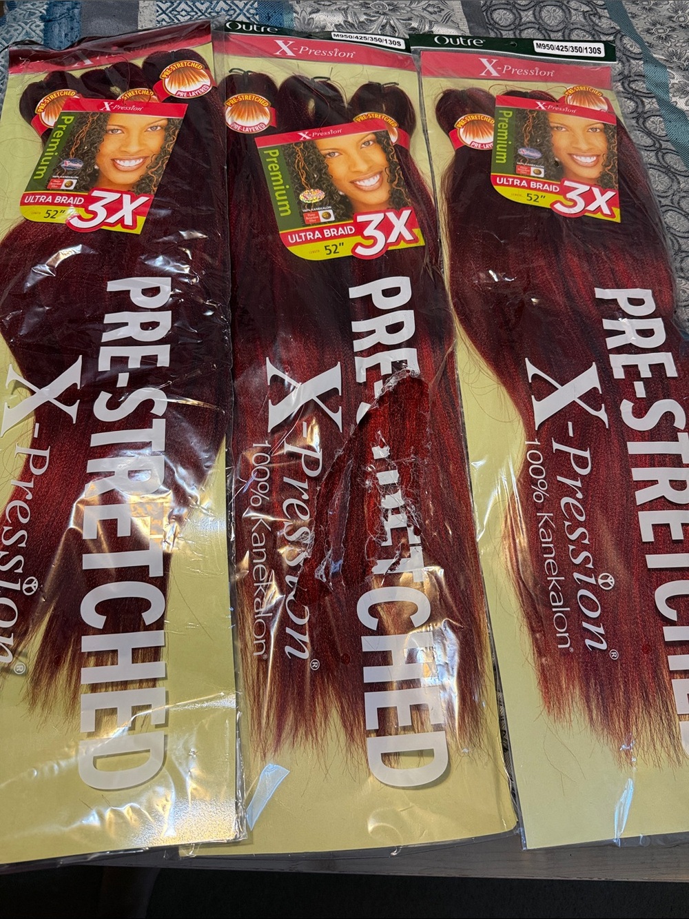 X-Pression Pre-Stretched Ultra Braid 52" - Burgundy